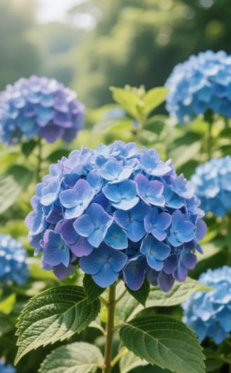 blue hydrangea flowers - 2