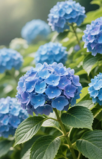 blue hydrangea flowers - 4