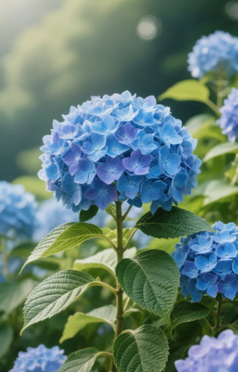 blue hydrangea flowers - 3