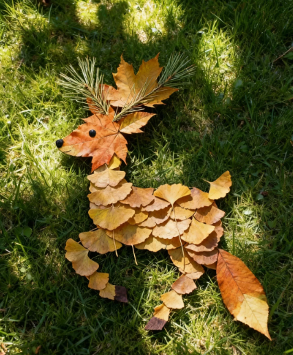 Fallen leaves picked up on the roadside π This way of putting together can get a zoo - 7