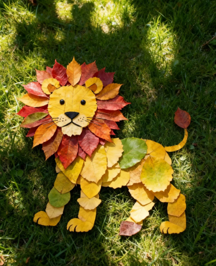 Fallen leaves picked up on the roadside π This way of putting together can get a zoo - 8